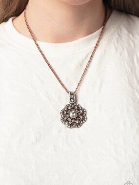 Paparazzi Jewelry Accessories -Bewitching Brilliance - Copper Necklace - Vintage